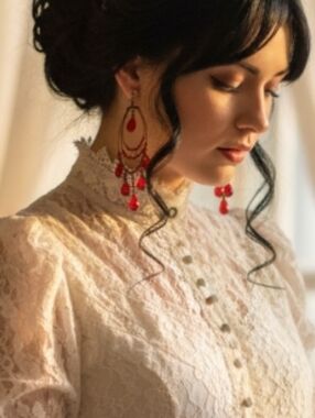 Vintage Chandelier Earrings Acrylic Beads